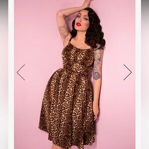 VIXEN BY MICHELINE PITT  INGENUE DRESS IN VINTAGE LEOPARD PRINT